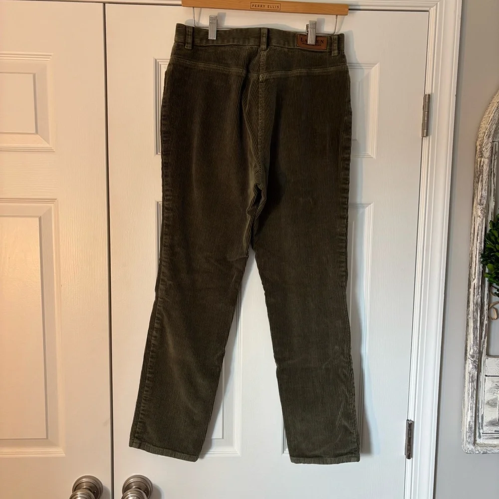 Vintage Lauren Ralph Lauren Green Corduroy Straight Leg Ankle Pants 10 Military - Picture 5 of 6
